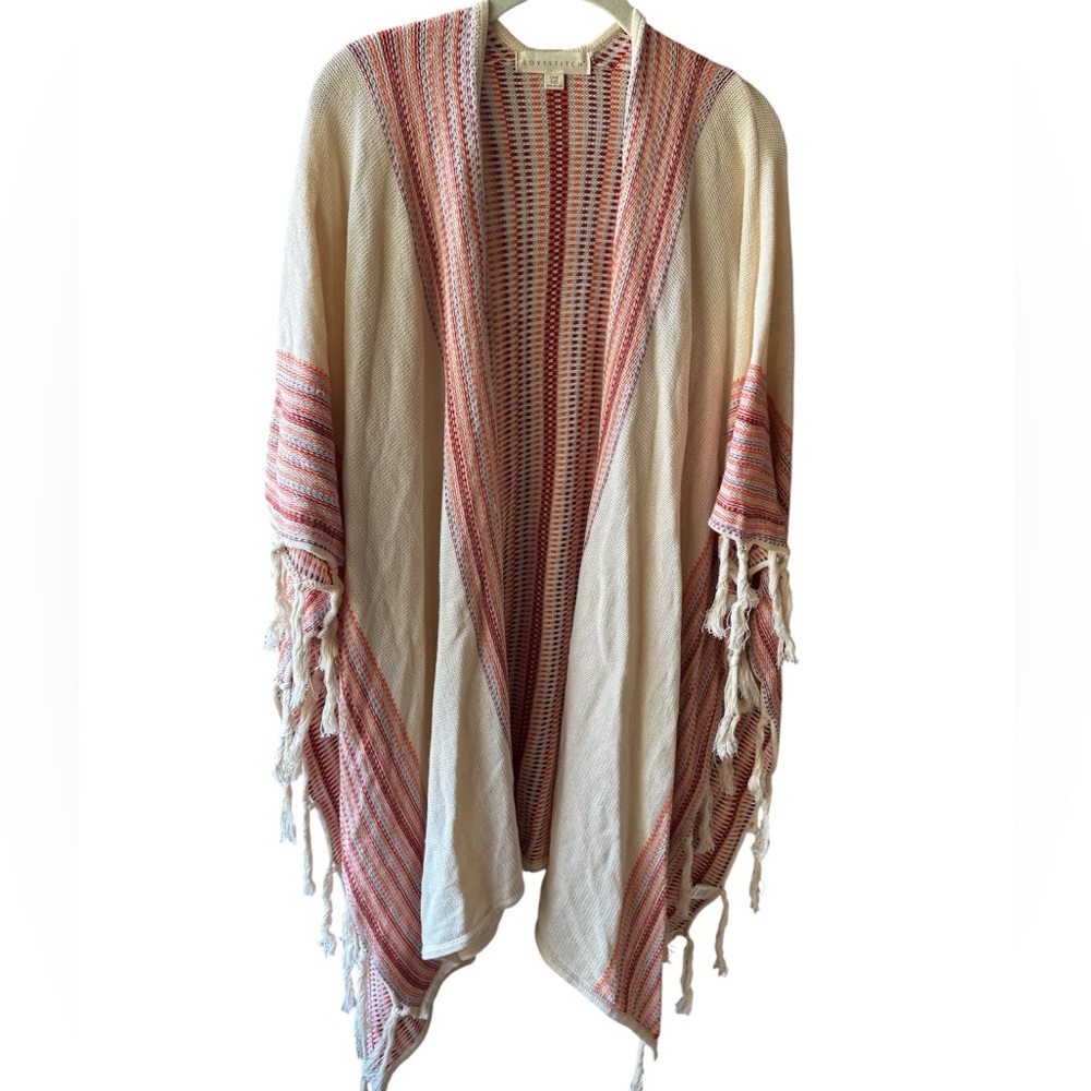 lovestitch Open Front Fringe Poncho